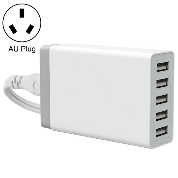 XBX09 40W 5V 8A 5 USB-Anschlüsse Schnellladegerät Reise-Ladegerät, UK Stecker (Schwarz), XBX09, 8A