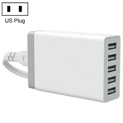XBX09 40W 5V 8A 5 USB-Anschlüsse Schnellladegerät Reise-Ladegerät, UK Stecker (Schwarz), XBX09, 8A