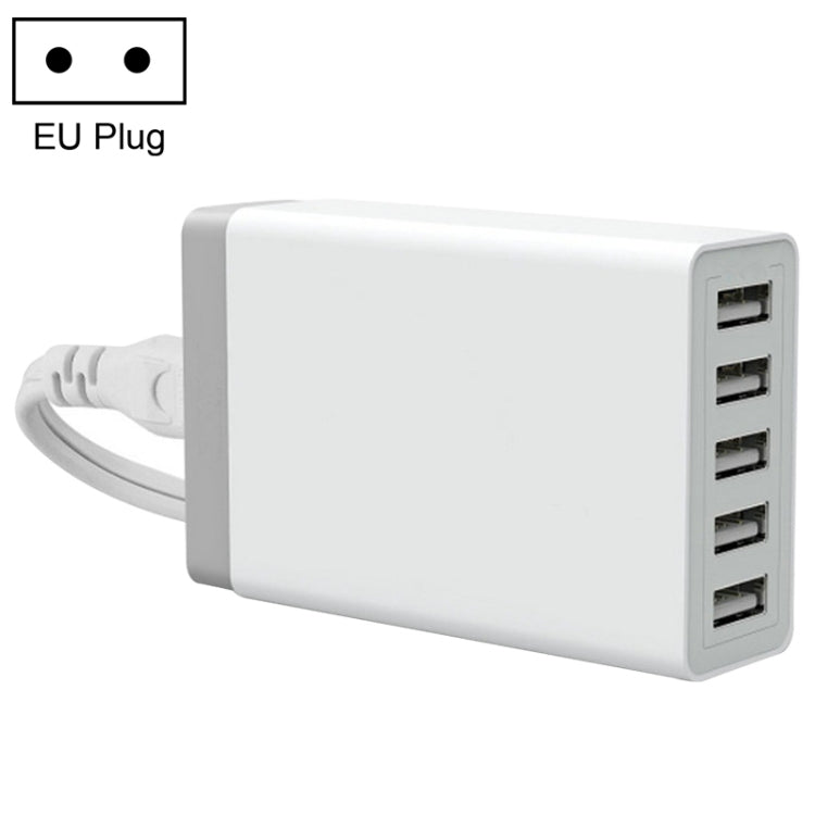 XBX09 40W 5V 8A 5 USB-Anschlüsse Schnellladegerät Reise-Ladegerät, UK Stecker (Schwarz), XBX09, 8A