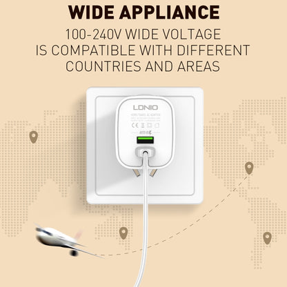 LDNIO A201 2.4A Dual USB Charging Head Travel Direct Charge Mobile Phone Adapter Charger With Micro USB Data Cable, Micro USB