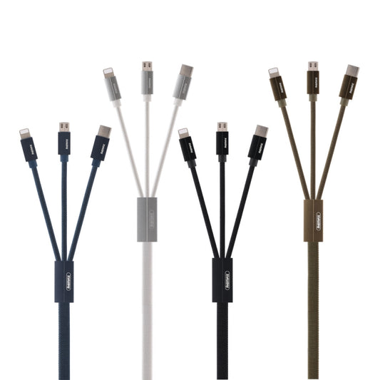 REMAX RC-094TH 1m 2.4A 3 in 1 USB to 8 Pin & USB-C / Type-C & Micro USB  Fast Charging Data Cable