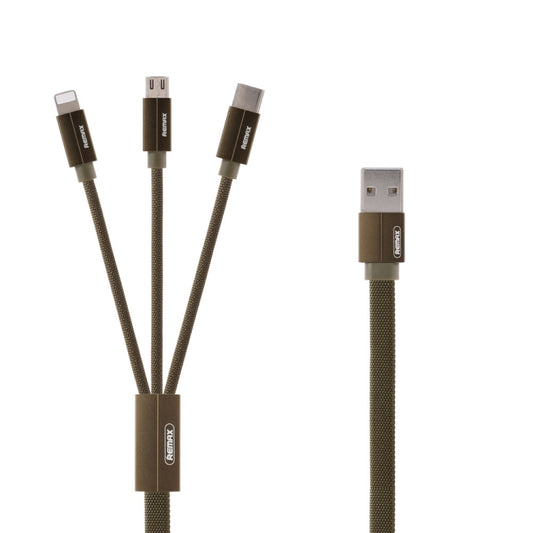 REMAX RC-094TH 1m 2.4A 3 in 1 USB to 8 Pin & USB-C / Type-C & Micro USB  Fast Charging Data Cable