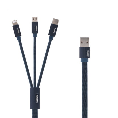 REMAX RC-094TH 1m 2.4A 3 in 1 USB to 8 Pin & USB-C / Type-C & Micro USB  Fast Charging Data Cable