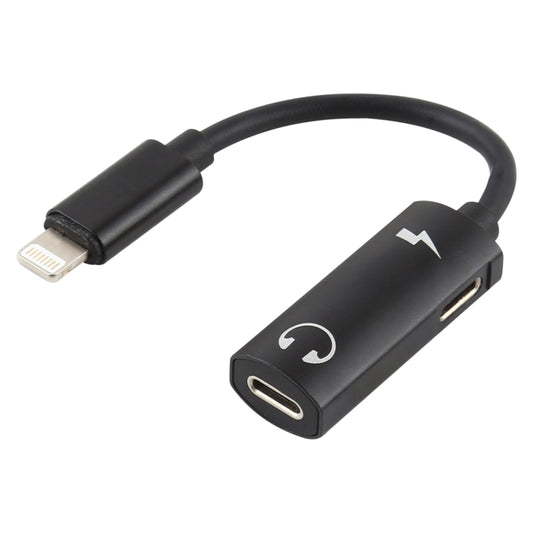 2 in 1 8 Pin Male to Dual 8 Pin Female Charging and Listening to Music Audio Earphone Adapter, Compatible with All IOS Systems