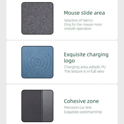 OJD-36 QI Standard 10W Lighting Wireless Charger Rubber Mouse Pad, Size: 26.2 x 19.8 x 0.65cm