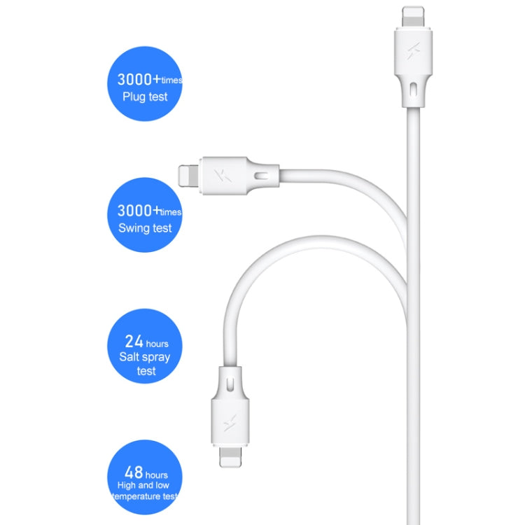 WK WDC-105i 2.4A 8 Pin Full Speed Pro Charging Data Cable, Length: 25cm, 8 Pin