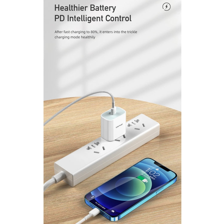 awei PD5 PD 20W Fast Charging Travel Charger Power Adapter with Type-C / USB-C to 8 Pin Cable, US Plug