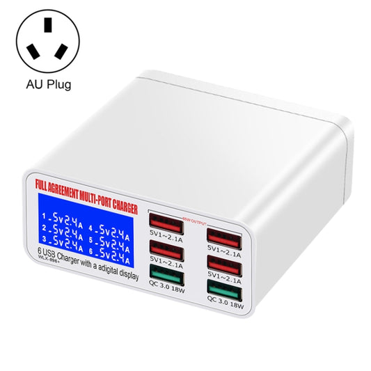 WLX-896+ 6 In 1 Multi-function Smart Digital Display USB Charger, WLX-896+(US Plug), WLX-896+(AU Plug), WLX-896+(EU Plug), WLX-896+(UK Plug)