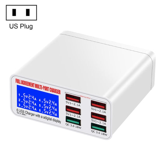 WLX-896+ 6 In 1 Multi-function Smart Digital Display USB Charger, WLX-896+(US Plug), WLX-896+(AU Plug), WLX-896+(EU Plug), WLX-896+(UK Plug)