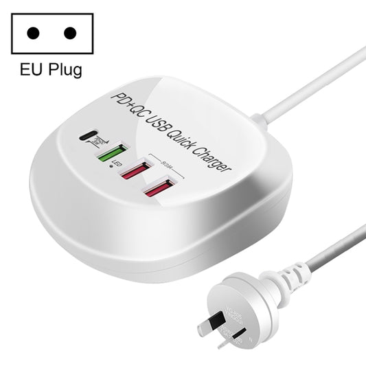 WLX-T3P 4 In 1 PD + QC Multi-function Smart Fast Charging USB Charger, WLX-T3P EU Plug, WLX-T3P UK Plug, WLX-T3P US Plug, WLX-T3P AU Plug
