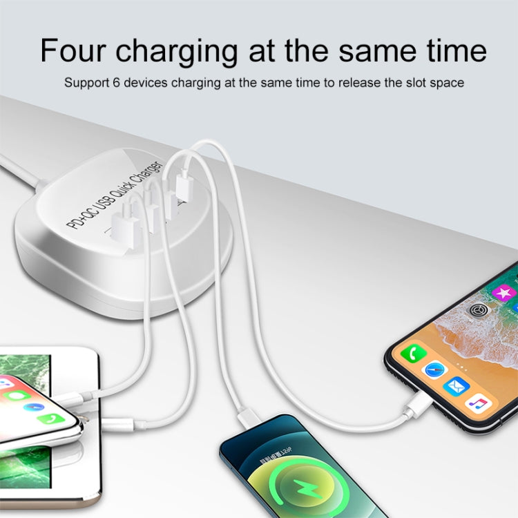 WLX-T3P 4 In 1 PD + QC Multi-function Smart Fast Charging USB Charger, WLX-T3P EU Plug, WLX-T3P UK Plug, WLX-T3P US Plug, WLX-T3P AU Plug