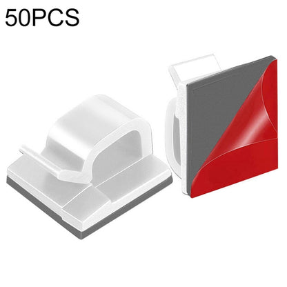 HG2392 50 PCS Desktop Data Cable Organizer Fixing Clip, Gum Type: Red and Grey, 50 PCS / Red and Grey