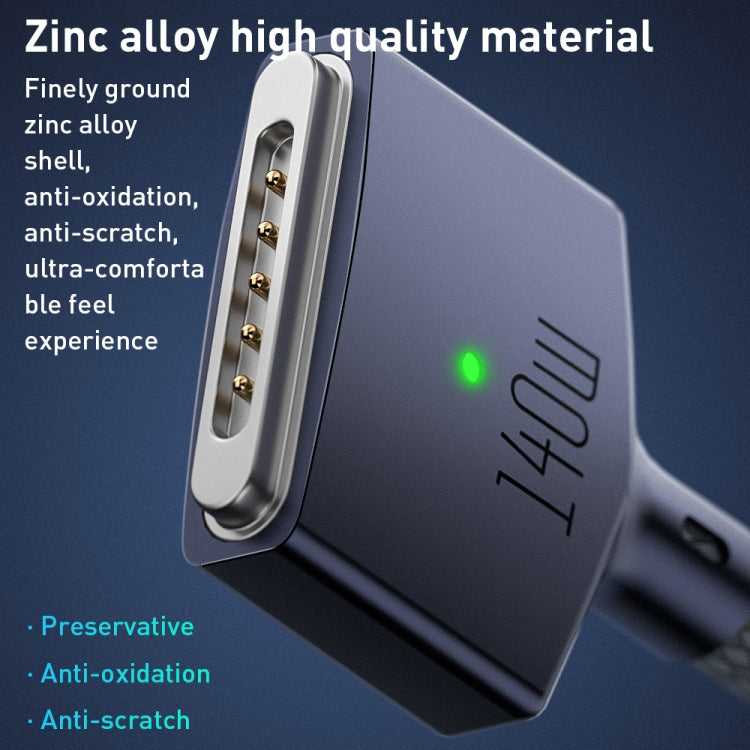 140W USB-C / Type-C to MagSafe 3 Nylon Braided Magnetic Charging Cable, Length: 2m, 140W Blue, 140W White