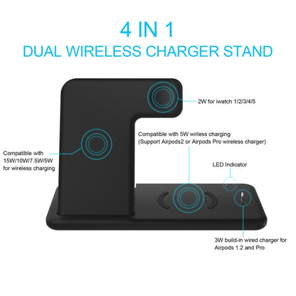 Q20 4 In 1 Wireless Charger Charging Holder Stand Station For iPhone / Apple Watch / AirPods, Support Dual Phones Charging, Wireless Charger
