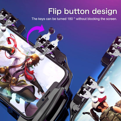 AK77 1200mAh Battery Edition Six-finger Linkage Multi-function Mobile Phone Gamepad with Bracket, Suitable for 4.7-6.5 inch Mobile Phones, 1200mAH Battery Edition
