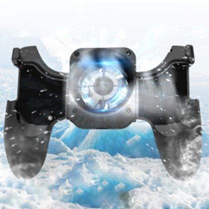 S-02 Six-finger Linkage Cool Wind Cooling Mobile Phone Gamepad with Bracket, Suitable for 4.7-6.5 inch Mobile Phones, Cool Wind Cooling