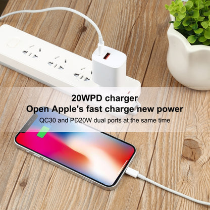 T087 20W USB-C / Type-C + USB Ports Fast Charging Travel Charger, EU Plug, EU Plug