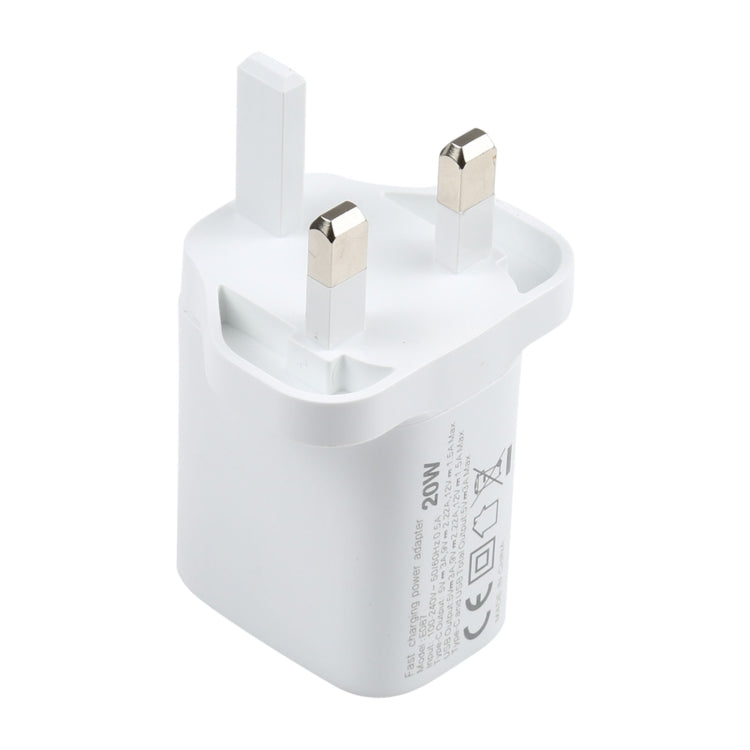 E087 20W USB-C / Type-C + USB Ports Fast Charging Travel Charger, UK Plug, UK Plug