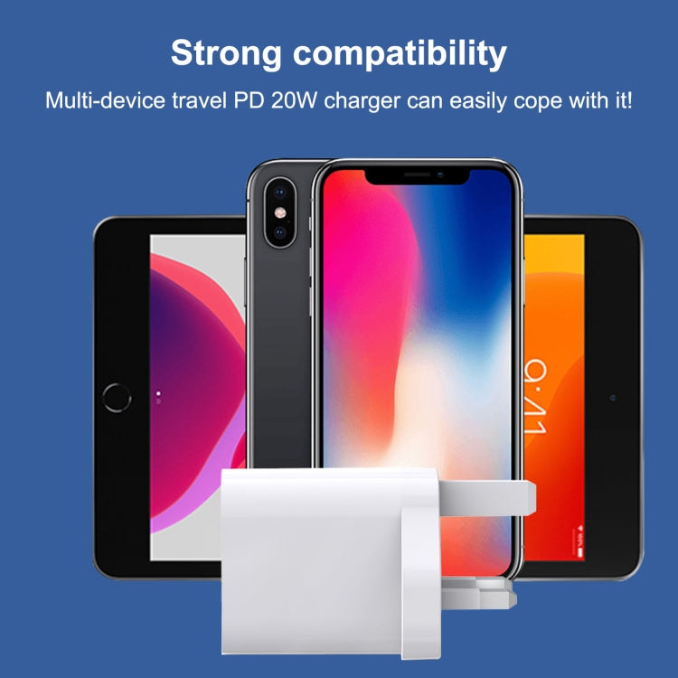 E087 20W USB-C / Type-C + USB Ports Fast Charging Travel Charger, UK Plug, UK Plug