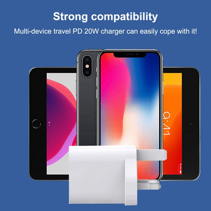 E087 20W USB-C / Type-C + USB Ports Fast Charging Travel Charger, UK Plug, UK Plug