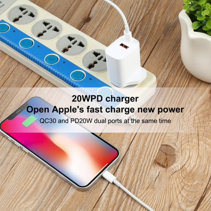 E087 20W USB-C / Type-C + USB Ports Fast Charging Travel Charger, UK Plug, UK Plug