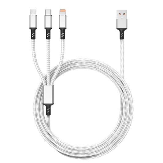 Orange Plug 3A 3 in 1 USB to Type-C / 8 Pin / Micro USB Fast Charging Cable, Cable Length: 1.2m, Orange Plug (Silver), Orange Plug (Black), Orange Plug (Blue), Orange Plug (Red)