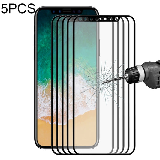 Pour iPhone X 5pcs ENKAY Hat-Prince 0,26mm 9H Dureté de Surface 2.5D Film de Protection d'écran en Verre Trempé Anti-explosion Couverture Complète, Pour X 2.5D (5 PIÈCES)