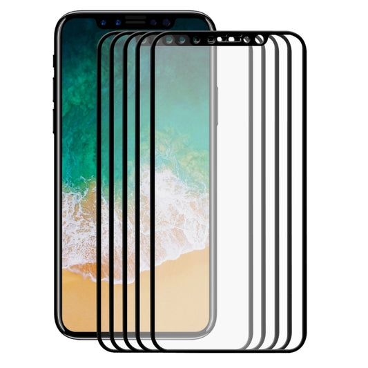 Pour iPhone X 5pcs ENKAY Hat-Prince 0,26mm 9H Dureté de Surface 2.5D Film de Protection d'écran en Verre Trempé Anti-explosion Couverture Complète, Pour X 2.5D (5 PIÈCES)