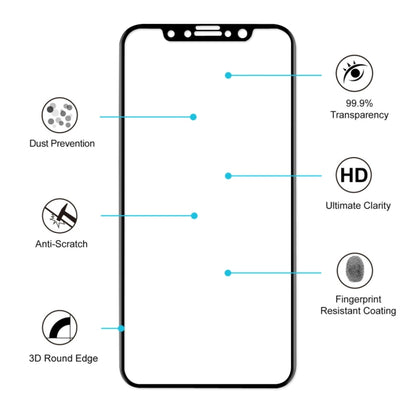 For iPhone X ENKAY Hat-Prince 0.26mm 9H Surface Hardness 3D Explosion-proof Full Screen Curved Heat Bending Tempered Glass Screen Film, For X (0.2mm 3D)