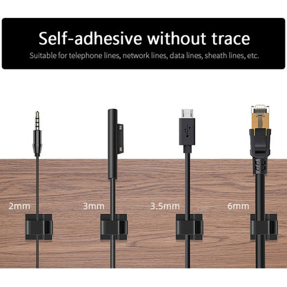 HG2392 50 PCS Desktop Data Cable Organizer Fixing Clip, Gum Type: Acrylic, 50 PCS / Acrylic