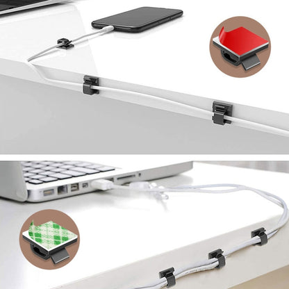 HG2392 50 PCS Desktop Data Cable Organizer Fixing Clip, Gum Type: Acrylic, 50 PCS / Acrylic