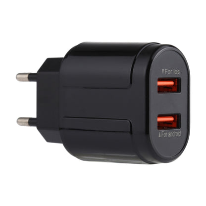 LZ-022 5V 2.4A Dual USB Ports Travel Charger, EU Plug