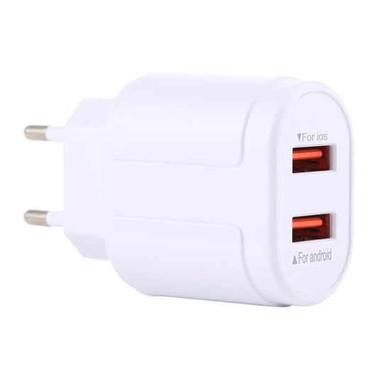LZ-022 5V 2.4A Dual USB Ports Travel Charger, EU Plug