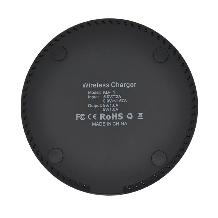 KD-1 Ultra-thin 10W Normal Charging Wireless Charger, Normal Charging, Black