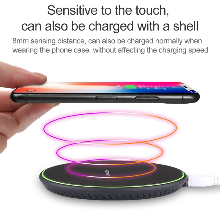 KD-1 Ultra-thin 10W Normal Charging Wireless Charger, Normal Charging, Black