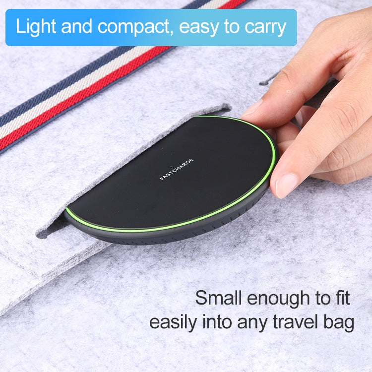 KD-1 Ultra-thin 10W Normal Charging Wireless Charger, Normal Charging, Black