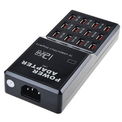 W-858 12A 12 Ports USB Fast Charging Dock Desktop Smart Charger AC100-240V, EU Plug