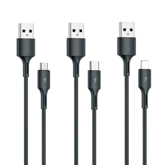 WK WDC-136 USB to 8 Pin 3A Fast Charing Data Cable, USB to 8 Pin(Black)