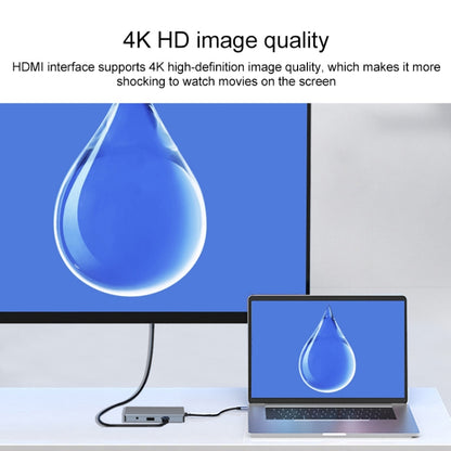 Adaptateur de HUB 9 en 1 Type-C vers RJ45 + PD 100W + SD/TF + USBx2 + HDMI + VGA + AUX 3,5mm, 9 en 1