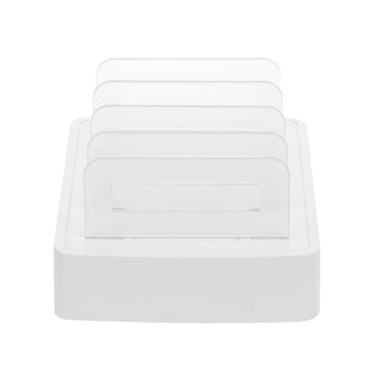 659Q 80W 4 Ports QC3.0 Fast Charging Dock USB Smart Charger with Phone & Tablet Holder, US Plug