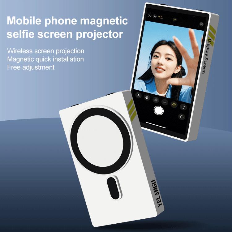 YELANGU TP01 Mobile Phone Selfie Wireless Same Screen Player Smartphone Magnetic Rear Selfie Monitor Screen