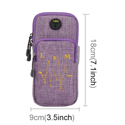 Universal 6.2 inch or Under Phone Zipper Double Bag Multi-functional Sport Arm Case with Earphone Hole