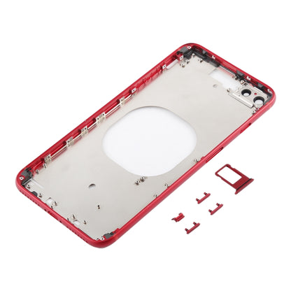 Transparent Back Cover with Camera Lens & SIM Card Tray & Side Keys for iPhone 8 Plus, For iPhone 8 Plus(Transparent Red)