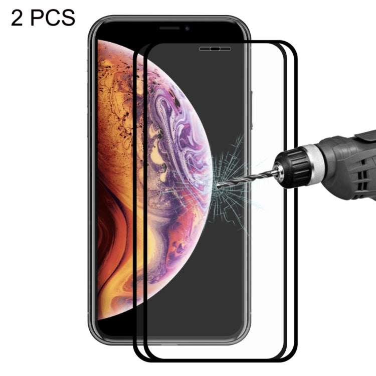 For iPhone X / XS 2pcs ENKAY Hat-Prince 0.2mm 9H 2.5D Full Screen Tempered Glass Film, For X / XS  (2.5D)