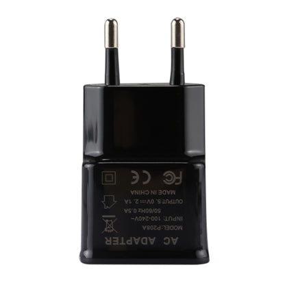 For iPhone 5V 2.1A Intellgent Identification USB Charger with 1m USB to 8 Pin Charging Cable, EU Plug