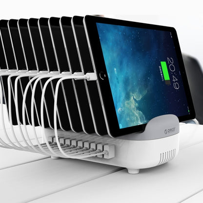 Station de recharge intelligente ORICO DUK-10P 120W 10 ports USB avec support pour téléphone et tablette, prise EU, prise EU (noir), prise EU (blanc), prise US (noir), prise US (blanc), prise UK (noir), prise UK (blanc), prise AU (noir), prise AU (blanc)