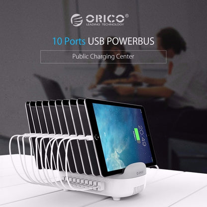 Station de recharge intelligente ORICO DUK-10P 120W 10 ports USB avec support pour téléphone et tablette, prise EU, prise EU (noir), prise EU (blanc), prise US (noir), prise US (blanc), prise UK (noir), prise UK (blanc), prise AU (noir), prise AU (blanc)