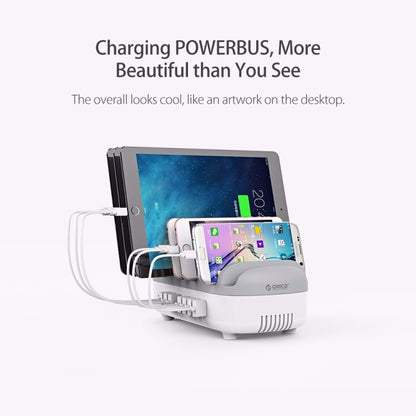 Station de recharge intelligente ORICO DUK-10P 120W 10 ports USB avec support pour téléphone et tablette, prise EU, prise EU (noir), prise EU (blanc), prise US (noir), prise US (blanc), prise UK (noir), prise UK (blanc), prise AU (noir), prise AU (blanc)