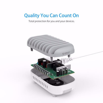 Station de recharge intelligente ORICO DUK-10P 120W 10 ports USB avec support pour téléphone et tablette, prise EU, prise EU (noir), prise EU (blanc), prise US (noir), prise US (blanc), prise UK (noir), prise UK (blanc), prise AU (noir), prise AU (blanc)