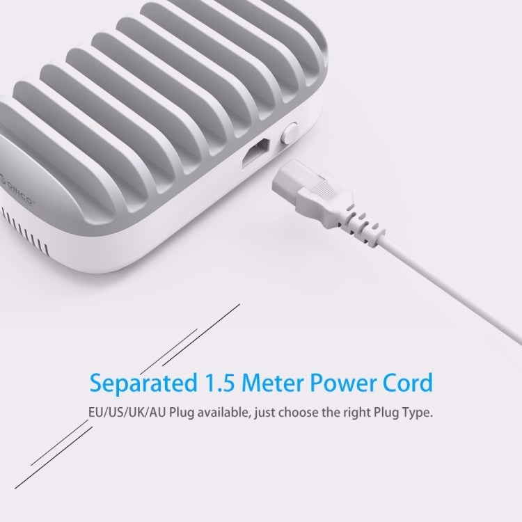 Station de recharge intelligente ORICO DUK-10P 120W 10 ports USB avec support pour téléphone et tablette, prise EU, prise EU (noir), prise EU (blanc), prise US (noir), prise US (blanc), prise UK (noir), prise UK (blanc), prise AU (noir), prise AU (blanc)